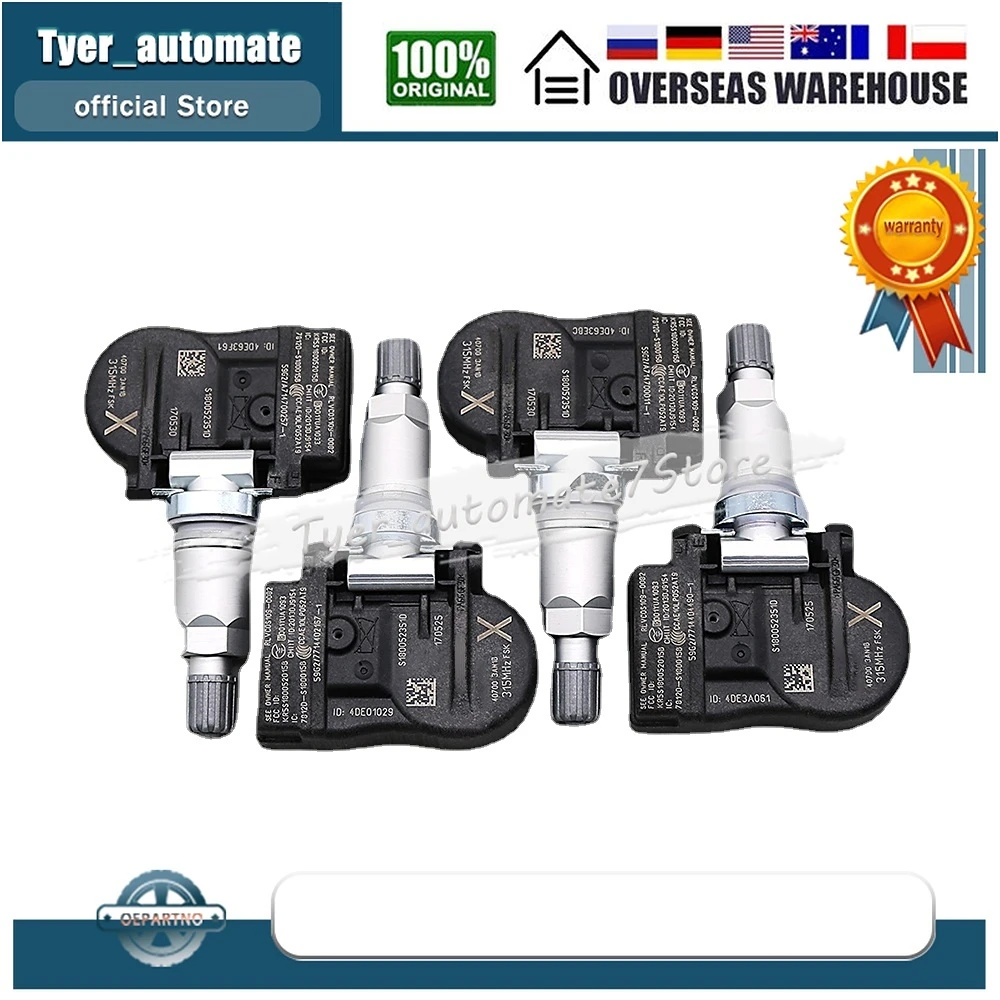 4PCS TPMS Tire Pressure Sensor 315MHz For Nissan Leaf Sentra Versa Versa Note 40700-3AN1B