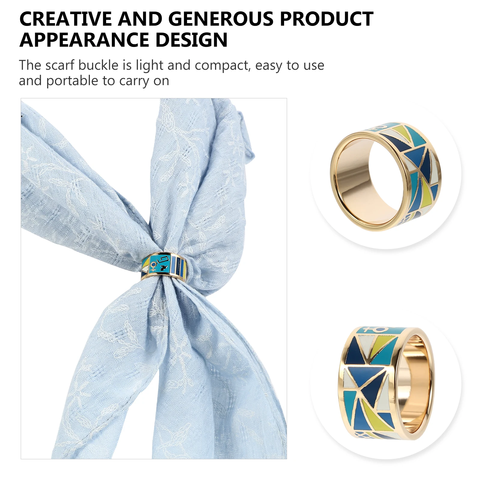 

1pc Titanium Steel Scarf Buckle Ring Wrap Clamp Decorative Brooch Women Fashion Accessories Durable Rust Resistance Lightweight