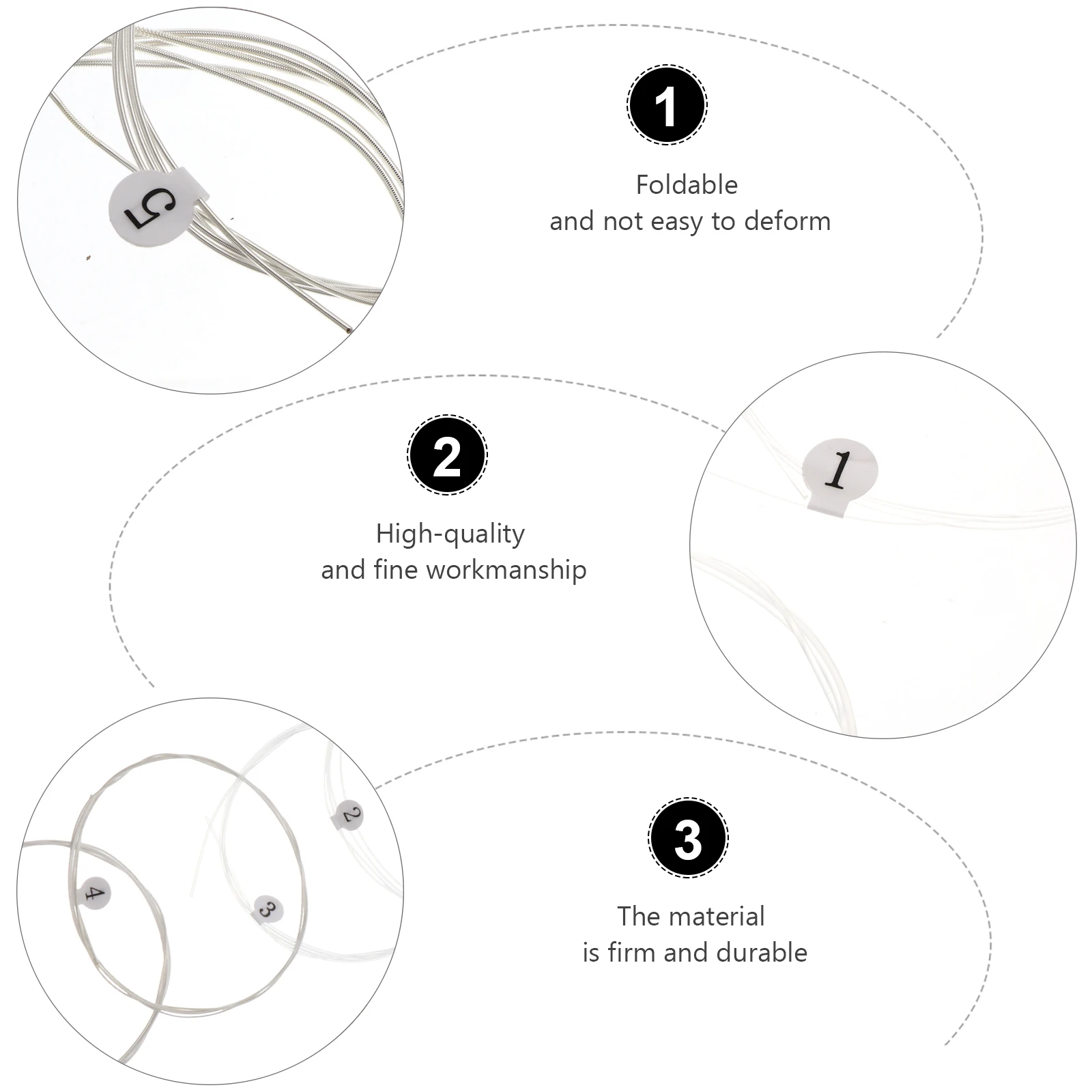 

6 Pcs Guitar String Set Regular Musical Instrument Accessories Nylon Wire Supplies
