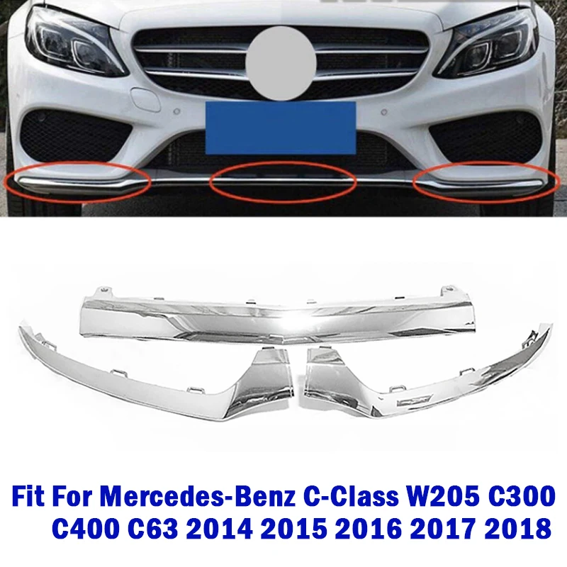 

Накладка на нижнюю часть переднего бампера для Mercedes-Benz C-Class W205 C300 C400 C63 2014-2018 # 2058851474, 2058851574, 2058851374