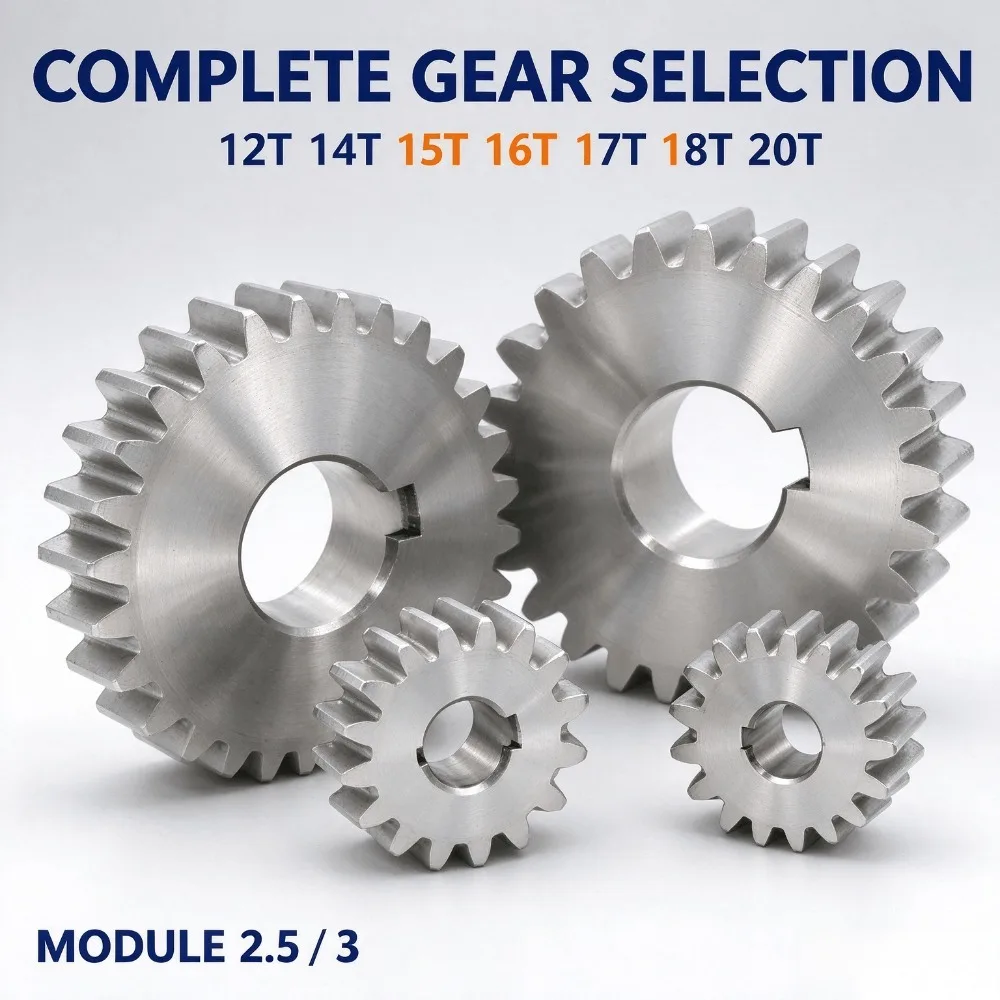 304 Stainless Steel 2.5 3 Module Spur Gear 12T-20T Cylindrical Gear Bore12-30mm For Motor Equipment Transmission Accessories