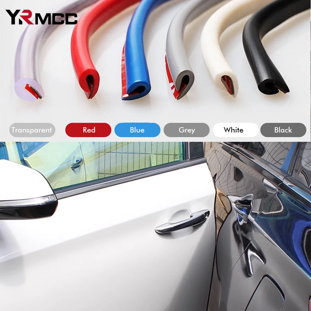 5M Universal Car Door Edge Guard Trim Moulding Strip Rubber Anti Scratch Universal U Type Seal Auto Door Protector Styling