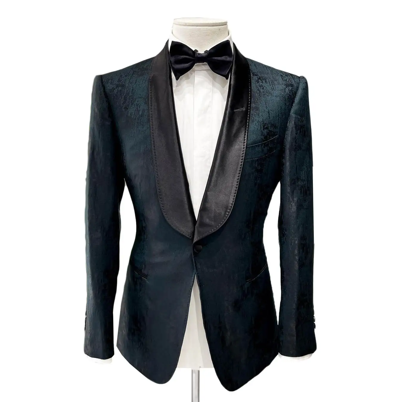 メンズスーツテクスチャブレザーカスタマイズされたワンピーススリムフィット新郎タキシードファッション結婚式フォーマルな機会オーダーメイド着用ジャケット