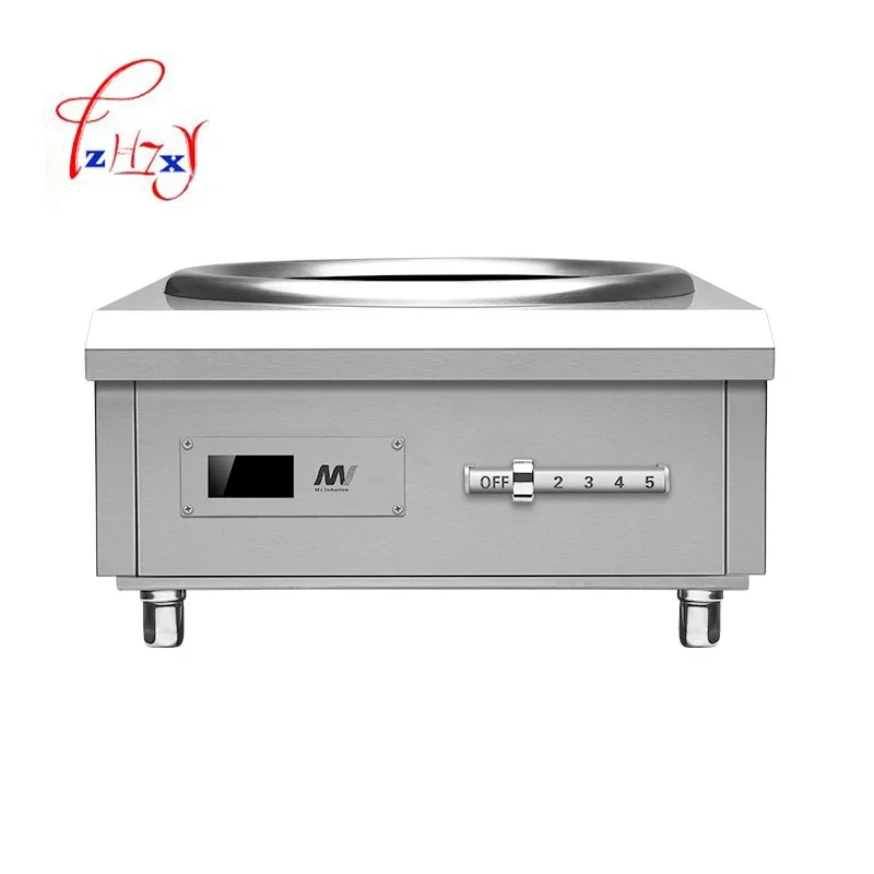 

Большая обновленная коммерческая вогнутая индукционная плита 8 кВт, электромагнитная плита, промышленная электрическая жарочная печь, приготовление пищи, жарка еды