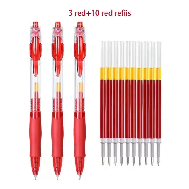 

30pcs Retractable Gel Pens Set Black/Red/Blue Ink Ballpoint for Writing Refills Office Accessories School Supplies Stationery