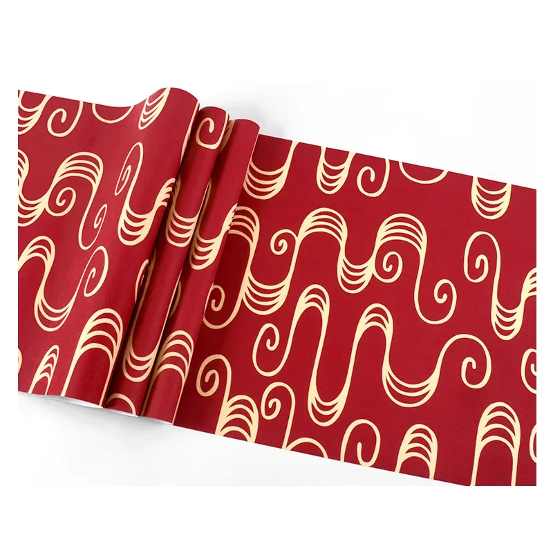 中国風の中国のレトロなスタイルの壁紙、古典的な禅茶室レストランレストランの赤いテレビの背景の壁紙を模倣