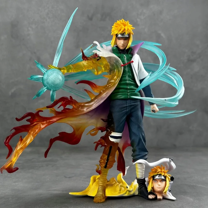 

26 см Naruto Namikaze Minato Аниме Фигурки Gk Статуэтка со светодиодной подсветкой Статуя из ПВХ Rasengan Украшение Коллекционная модель Детские игрушки в подарок