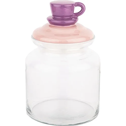 Tantitoni Pink Mug Ceramic Jar With Lid 1085 ml