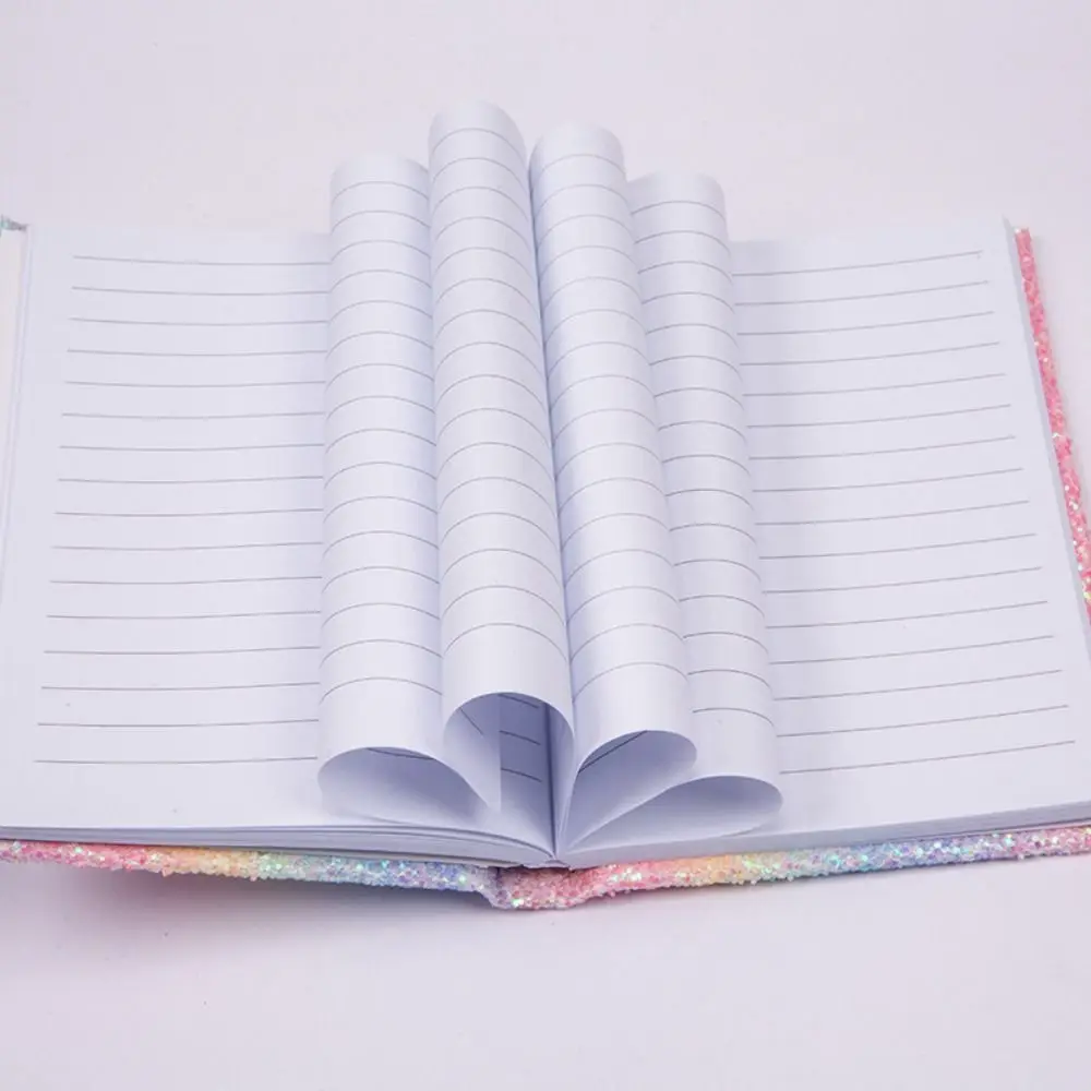 Writing Smoothly Colorful Notebook Diary Sketchbook Horizontal Line Ledger Notebook Rainbow PU Leather Student Notebook