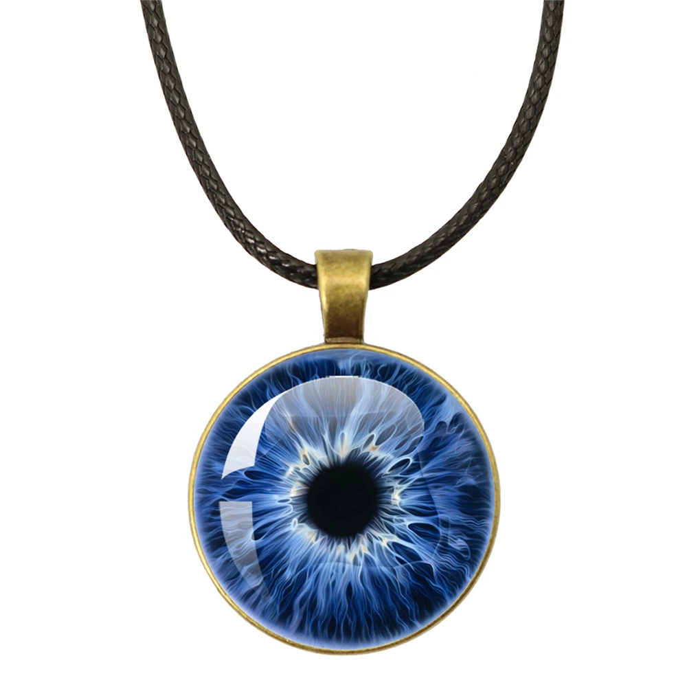 Dragon Evil Eye Necklace Sauron Dragon Eye Necklaces  Glass Pendant Leather Rope Chain Necklace Jewelry Gift