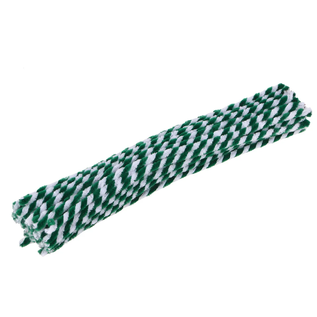 

50Pcs Two-Color Craft Chenille Stems Dark Green White Twistable Flexible Kids DIY Decoration Art Handcraft Supplies Cleaners