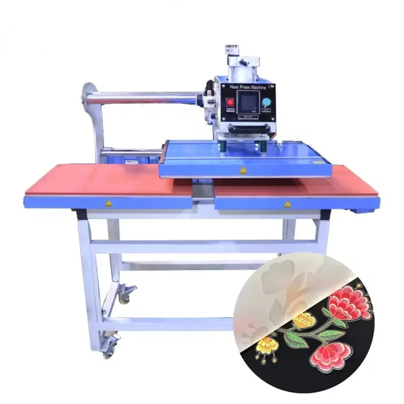 Pneumatic Dual Station Full Automatic Pressure Heat T-shirt Heat transfer machine 40*60CM