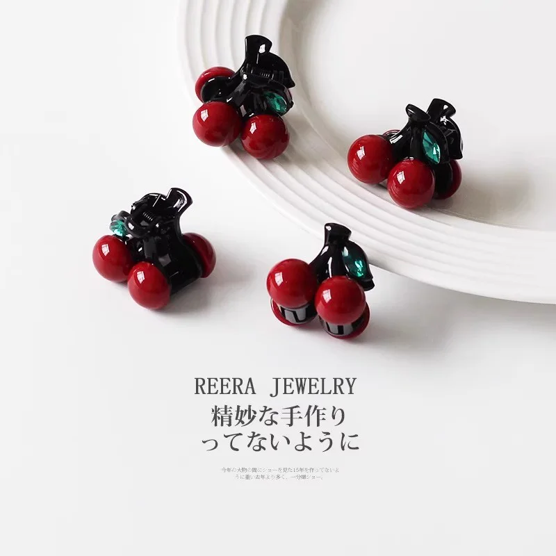 2pcs/set Cute Cherry Small Hair Claws For Women Girls Sweet Hair Ornament Hair Clips Hairpins Hairgrip Fashion Hair Accessories #5