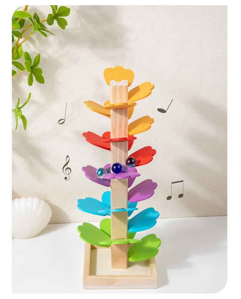 

Musical Tree Marble Ball Run Track Building Blocks Kids Wooden Toys Montessori Learning Educational Toys For Children Gifts