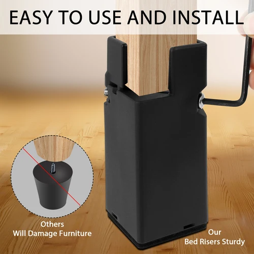 Imagen 2 del producto 5/10cm 4 Uds patas ajustables para muebles aleación de aluminio silla resistente sofá mesa elevador para espesor 0,8-1,4 pulgadas pies para muebles