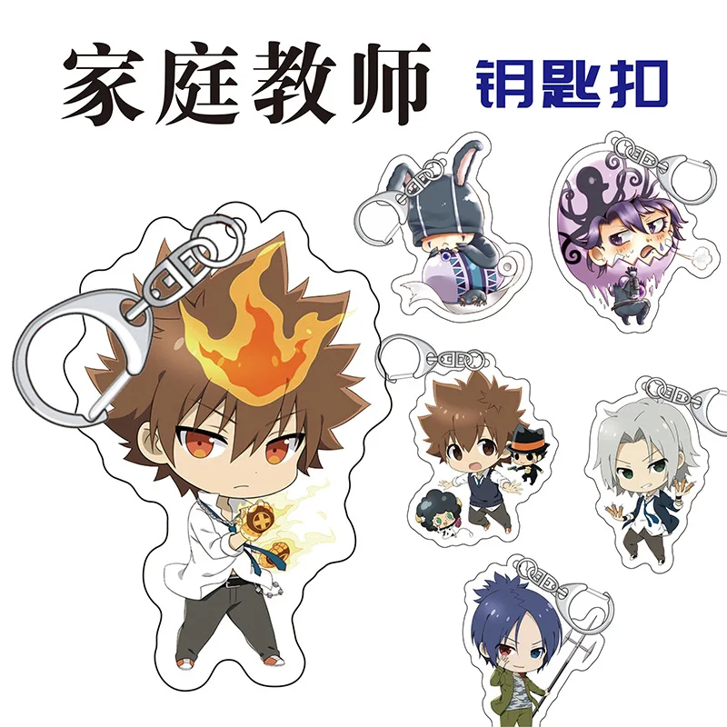 Reborn! Reborn Sawada Tsunayoshi Gokudera Hayato Large Acrylic Figure Display Keychain Desktop Ornament Friends Girl Gift