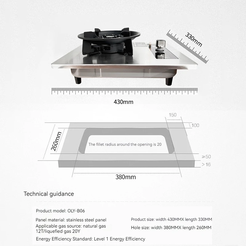 Fogão de queimador doméstico, painel de fogão a gás embutido, fogão a gás tipo mesa, fogão a gás forno