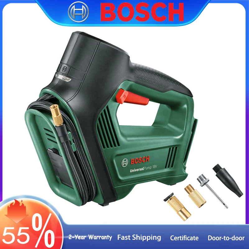 bosch inflator eletrico com display digital bomba de ar monitor de pressao dos pneus bocal de gas 150psi 30l min pcs 01