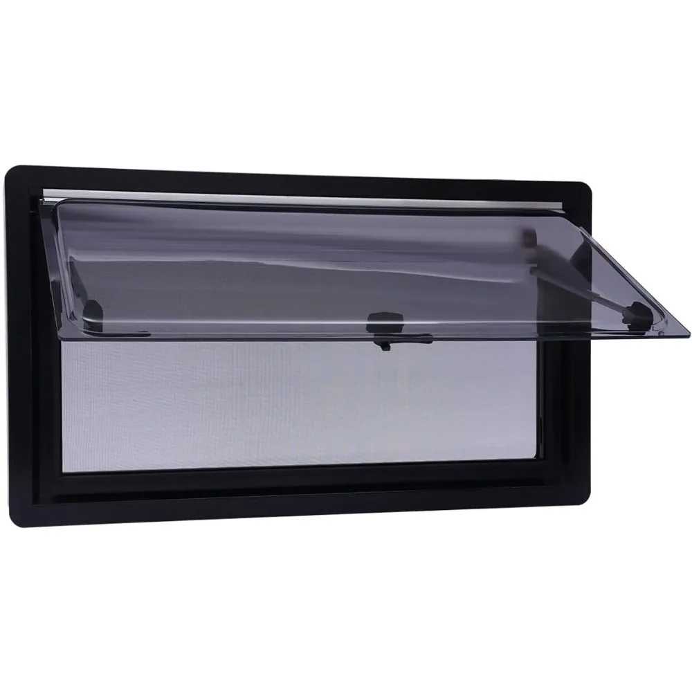 نافذة تهوية للتخييم RV مقاس 900 مم × 500 مم مع 70 °   فتحة تنفيس مفصلية، مخزون أمريكي، 35.43 × 19.68 بوصة