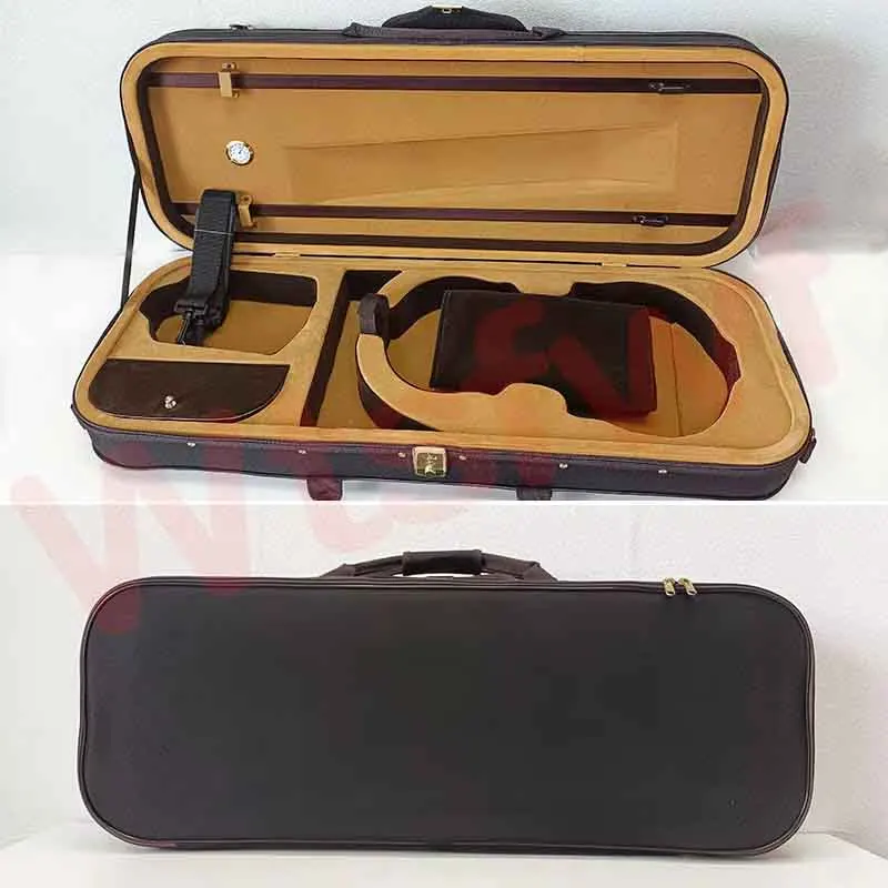 USA low tax High-end Basswood and golden velvet inside Viola Square case  Viola Square Box With hygrometer viola parts