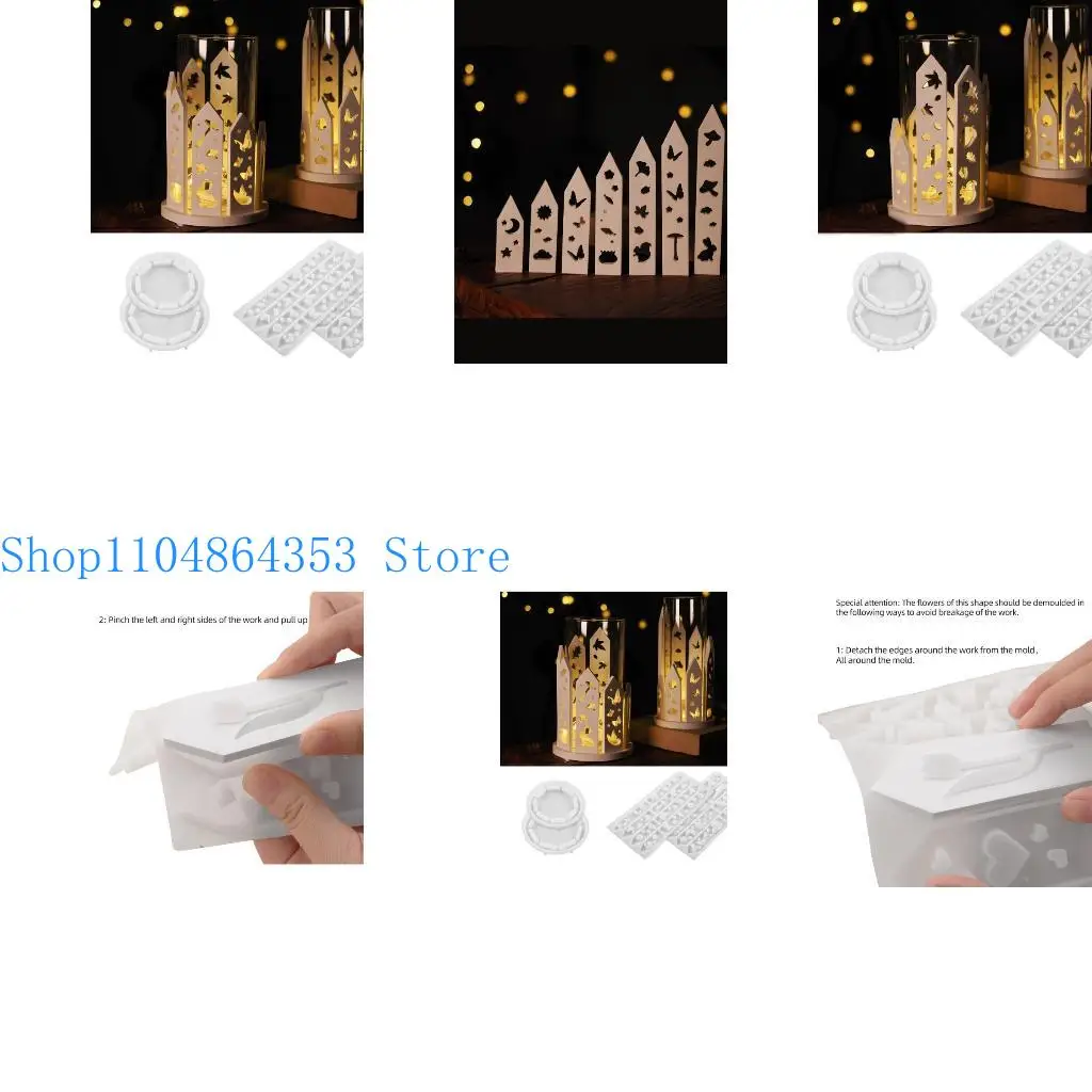 

652F Silicone House Holder Mold Handmade Crafting Moulds Hollow House Moulds for Resin Crafts and Home Decoration