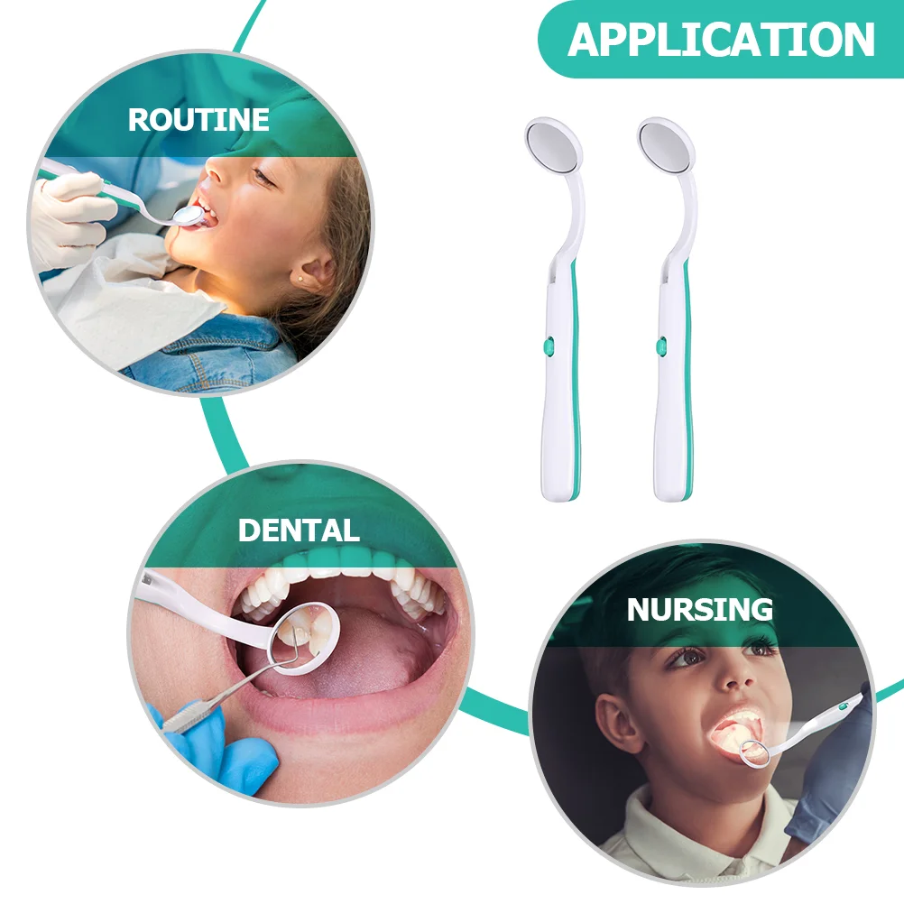 فم بلاستيكي بأضواء ، مرآة للفم ، مواد منتجات طب الأسنان ، مرايا داخل الفم ، طب الأسنان ، 2 صوفي