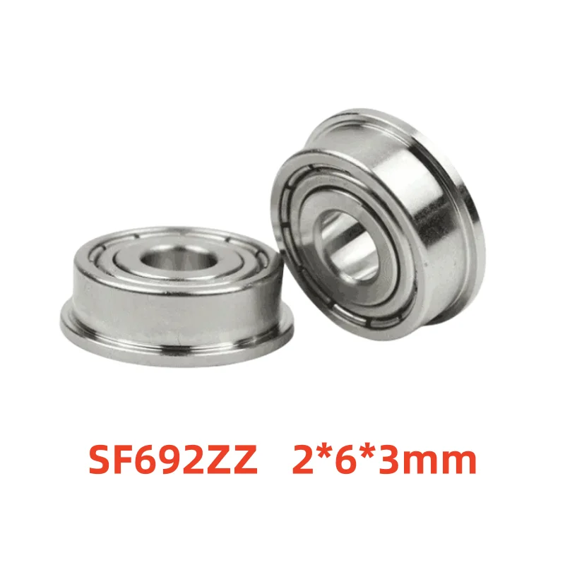 

50pcs stainless steel Flanged bearing SF692ZZ 2*6*3mm miniature flange deep groove ball bearings SF692 -2Z 2x6x3 mm