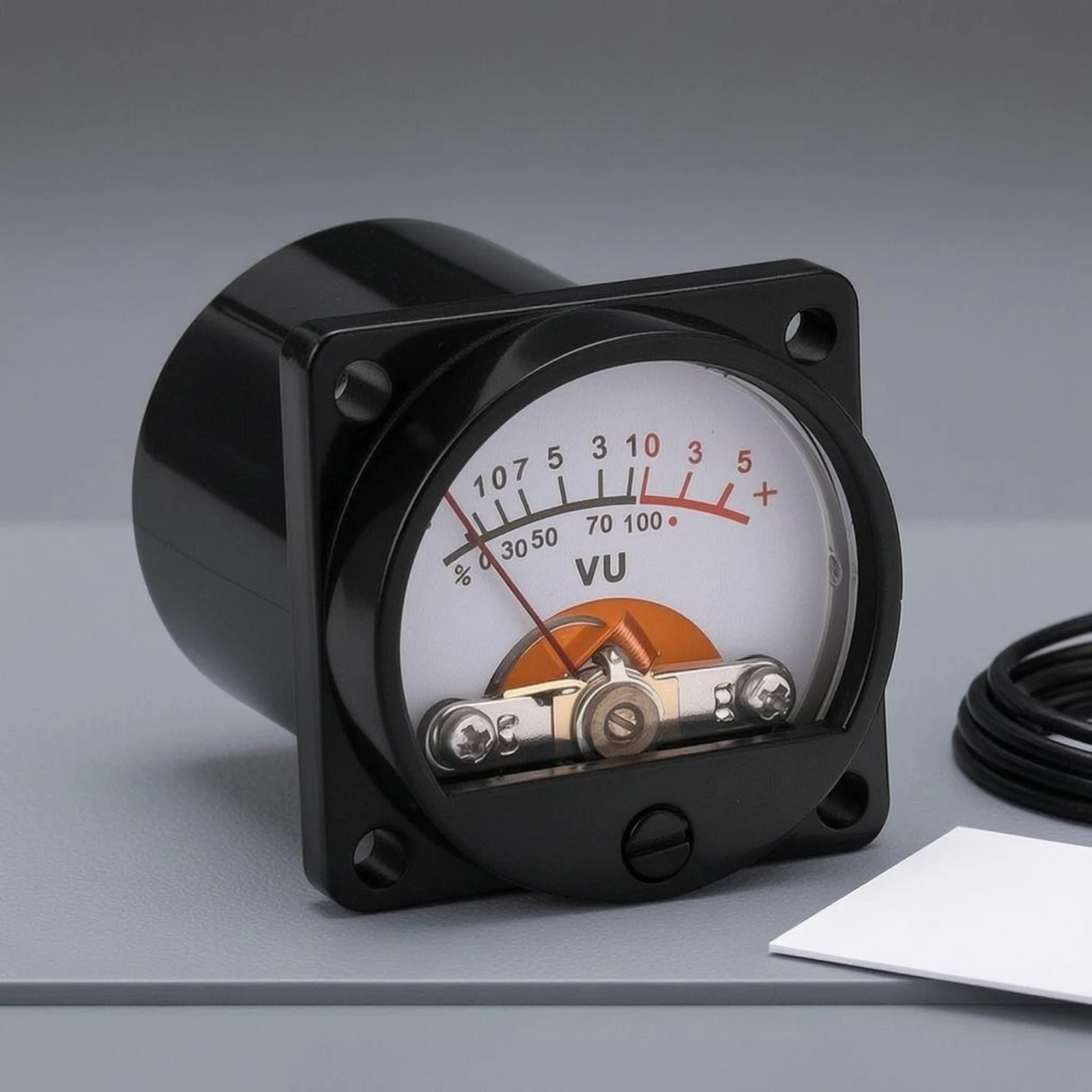 Panel Mounted VU Meter Warm Backlight Analog VU Meter Audio Equipment Clear Cover Square Front Plate