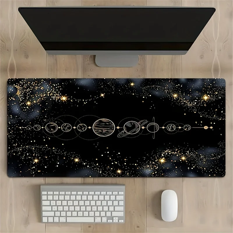 لوحة ماوس أوربت الكوكبية الكبيرة مع تصميم مساحة عالية الدقة، مطاط طبيعي سميك ناعم، حصيرة مكتب غير قابلة للانزلاق للوحة المفاتيح والماوس، أداء #1