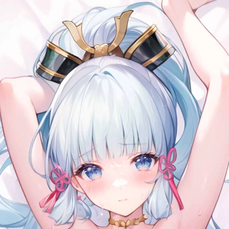 

Dakimakura Anime Pillow Cover Kamisato Ayaka Double Sided Print 2Way Cushion Cover Xmas Gifts