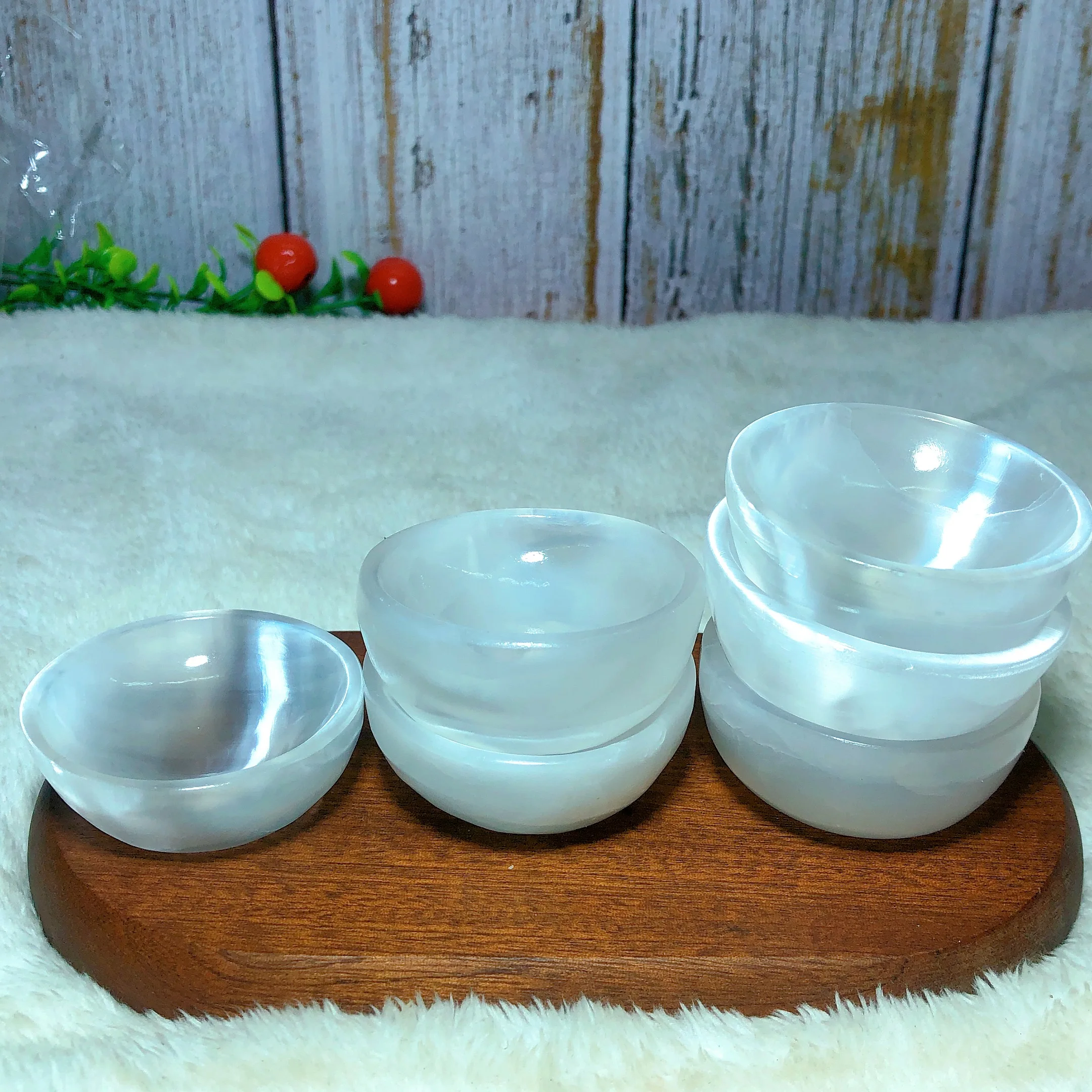 Natural Crystals Selenite Bowl Flashy Polished Craving Reiki Home Decorations High Quality Mineral Energy Gift