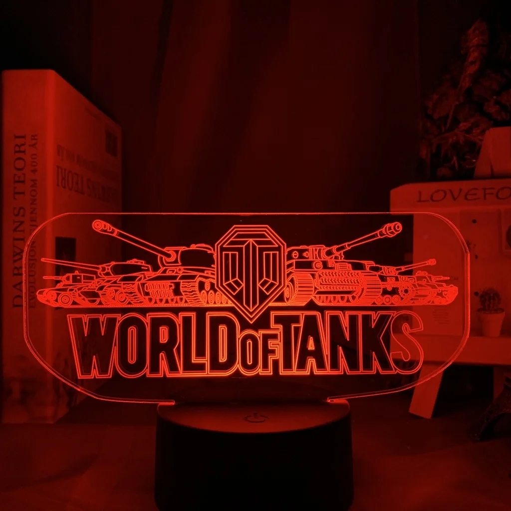 PC Game World of Tanks 3D LED Night Light illusion Novelty Sleep Table Desk Lamp Boy Kid Birthday Christmas Lamp Home Decor Gift