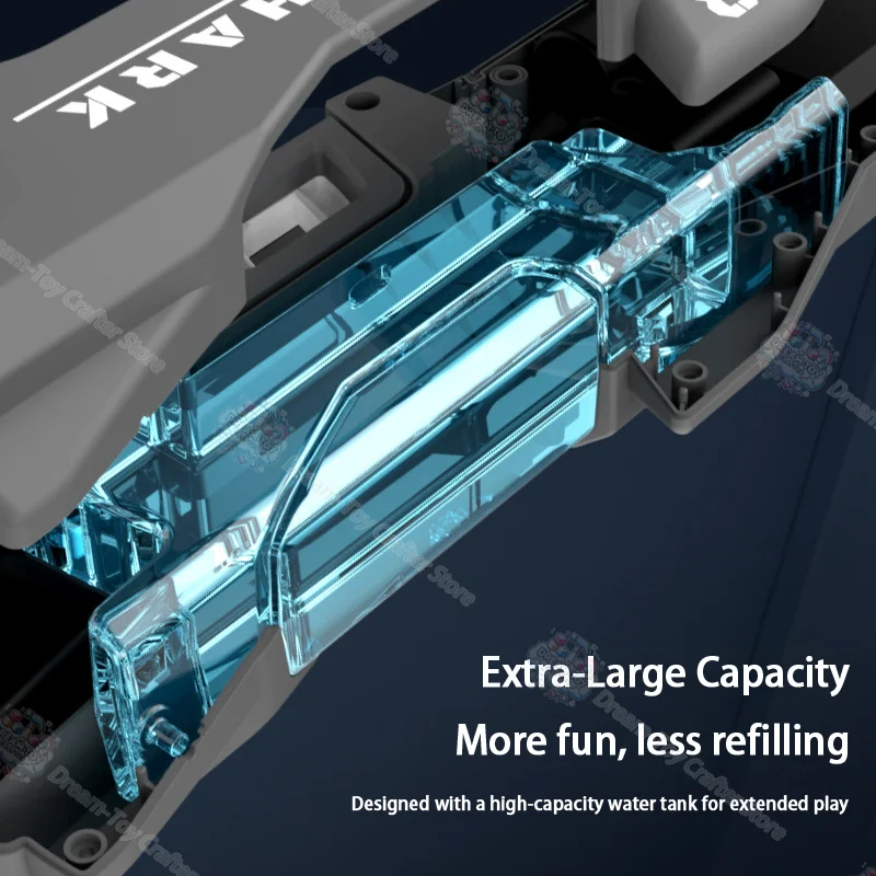 Electric Water Gun Toy for Kids Shark Style Automatic Suction High Speed Pulse Splash Blaster Outdoor Soaker Beach Play Fun