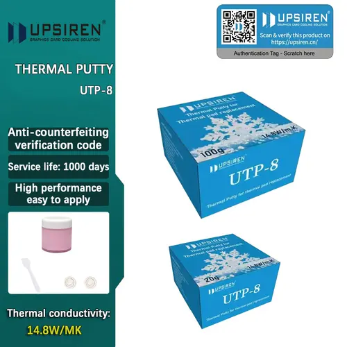Imagen 1 del producto Masilla Térmica UPSIREN UTP-8 para Procesador de GPU VGA, Refrigeración Rápida, Reemplazo de Almohadilla Térmica, Masilla Bloqueadora de Calor de Alto Rendimiento