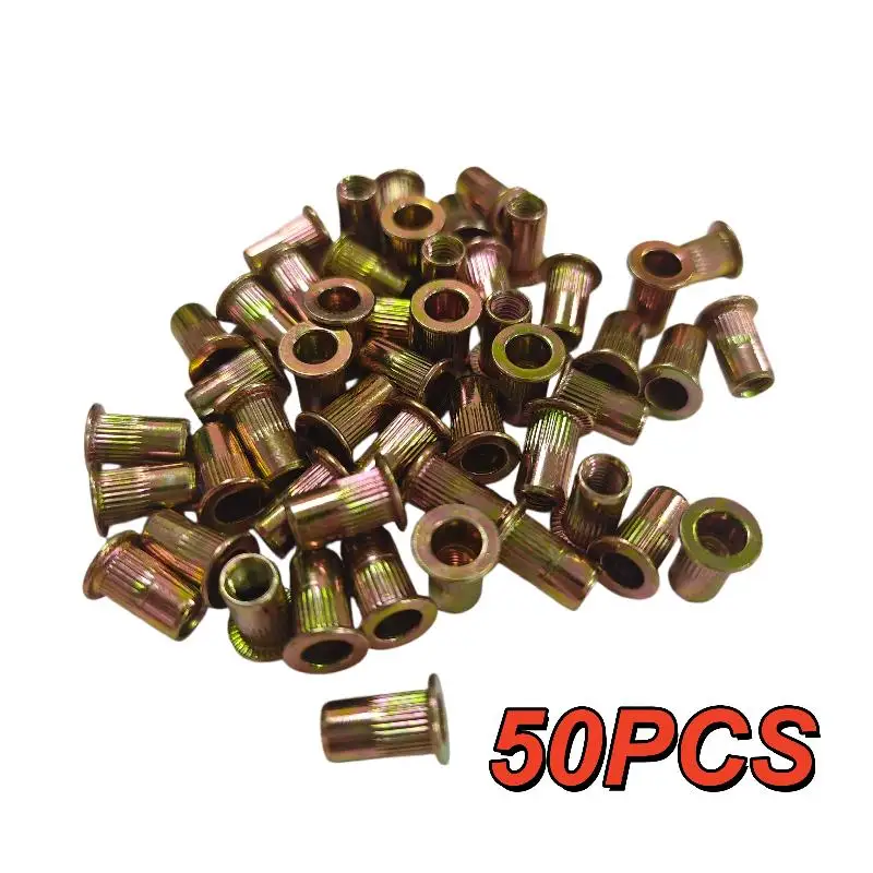 Hot Sale 50Pcs Carbon Steel Rivnuts Blindnuts Nuts Insert Rivet Multi Sizes Tool M3 M4 M5 M6 M8 Rivet Nuts Tools DIY Accessories