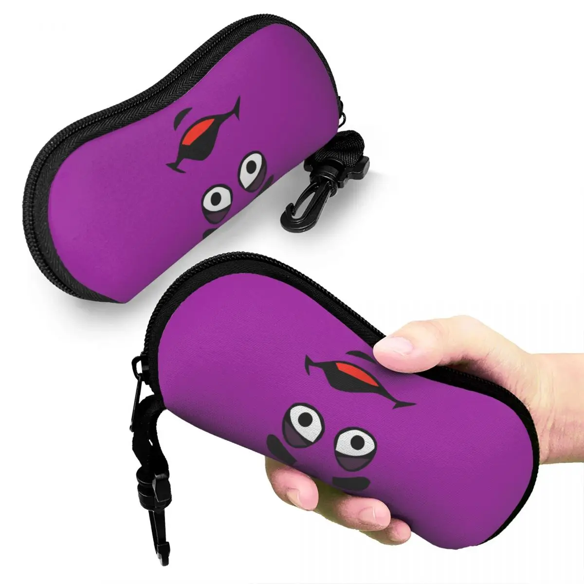 

Grimace Cartoon Design Shell Glasses Case Portable Sunglasses Box Women Men Soft Eyeglass Bag Pouch