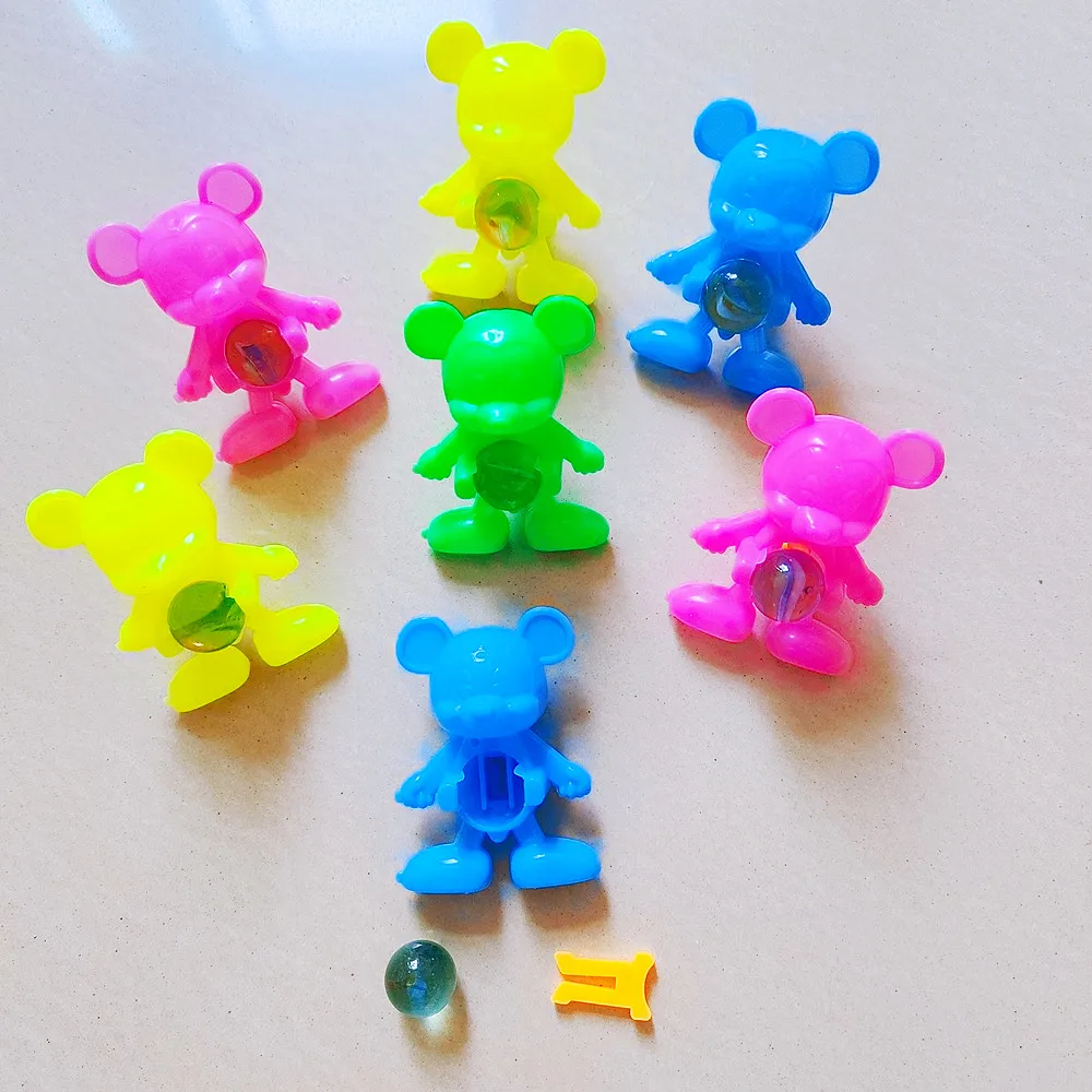 15 PCS Cute Colorful Animal Bear Marbles Kids Sports Toy Kids Birthday Party Favor Package Pinata Stuffed Gift