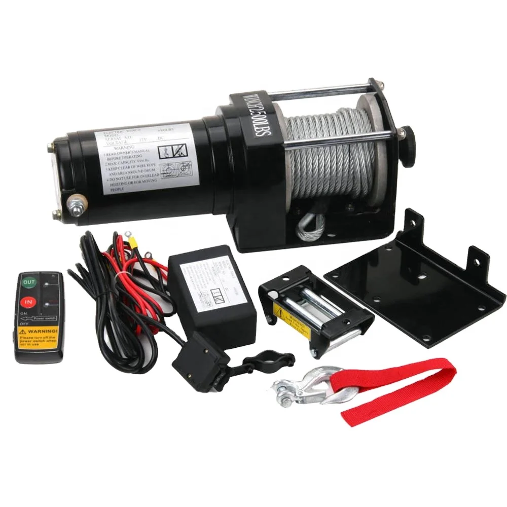 

KingRoy 1100kg 2500lbs 1ton winch for atv small mini 12v electric winch for sale