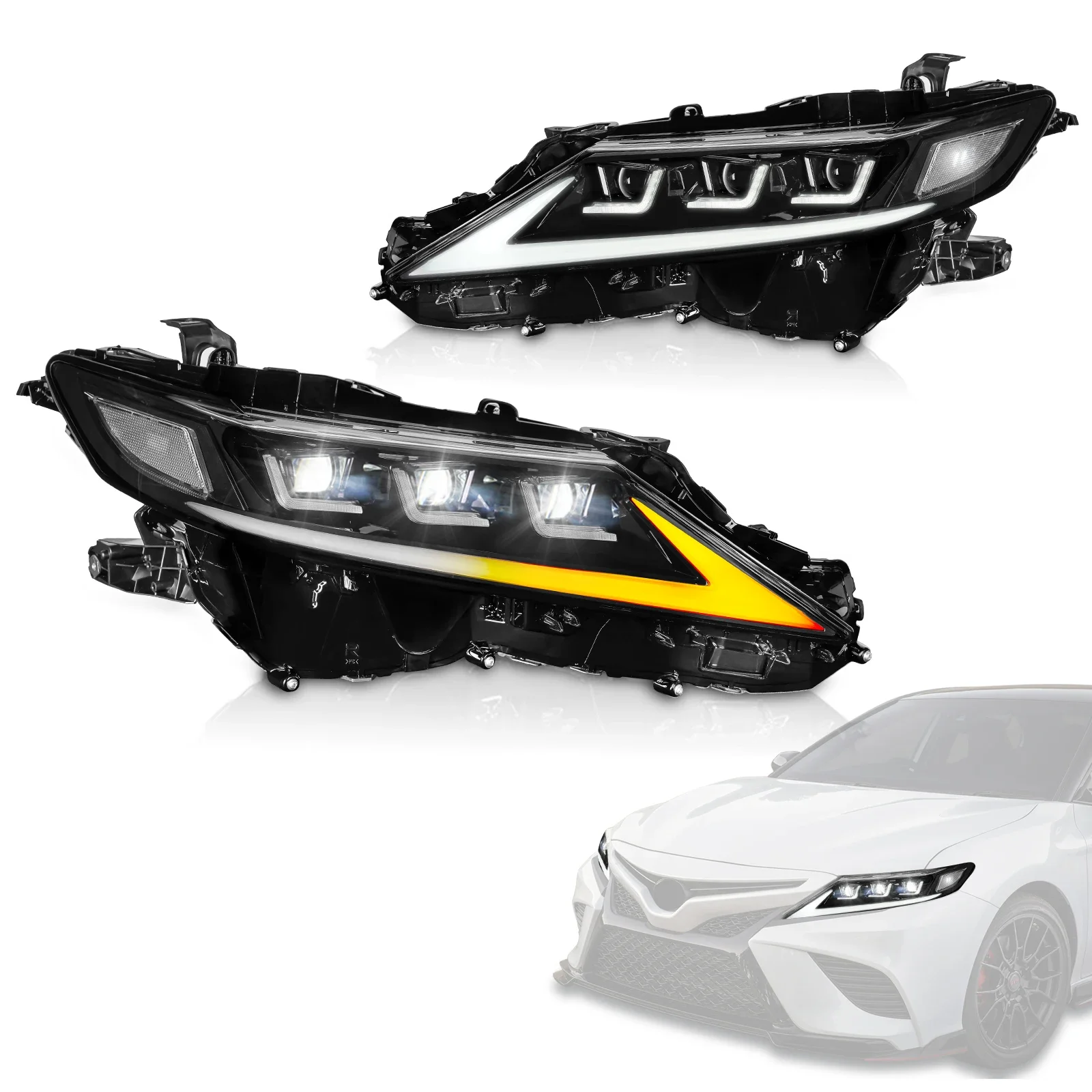 

Archaic Full LED Camry 3 Projectors DRL Front Lamp Plug and Play Sequential Signal for Toyota Camry 2018 2023 Headlights