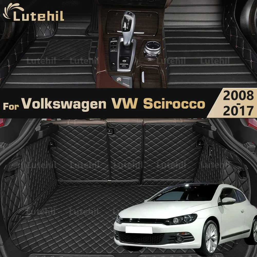 Car Floor Mats For VW Scirocco 2008-2017 16 15 14 Trunk mat Cargo Liner Protection Carpet Custom Floor Liners Accessories