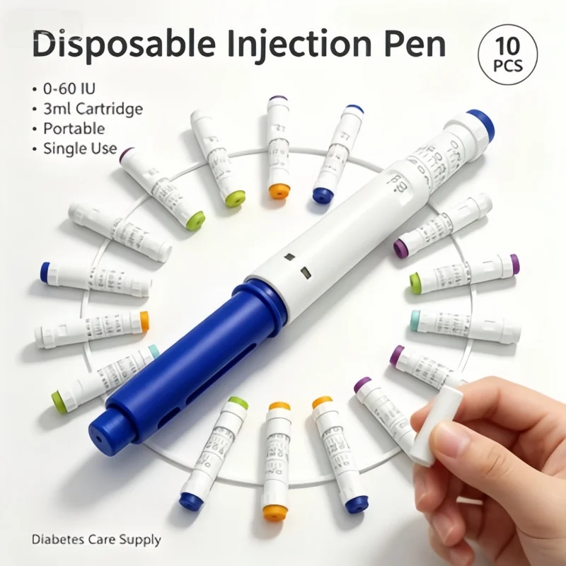 10Pcs Disposable Peptide Injection Pen 60U, 3ml Cartridge Insulin Pen Injector for Home Diabetes Management