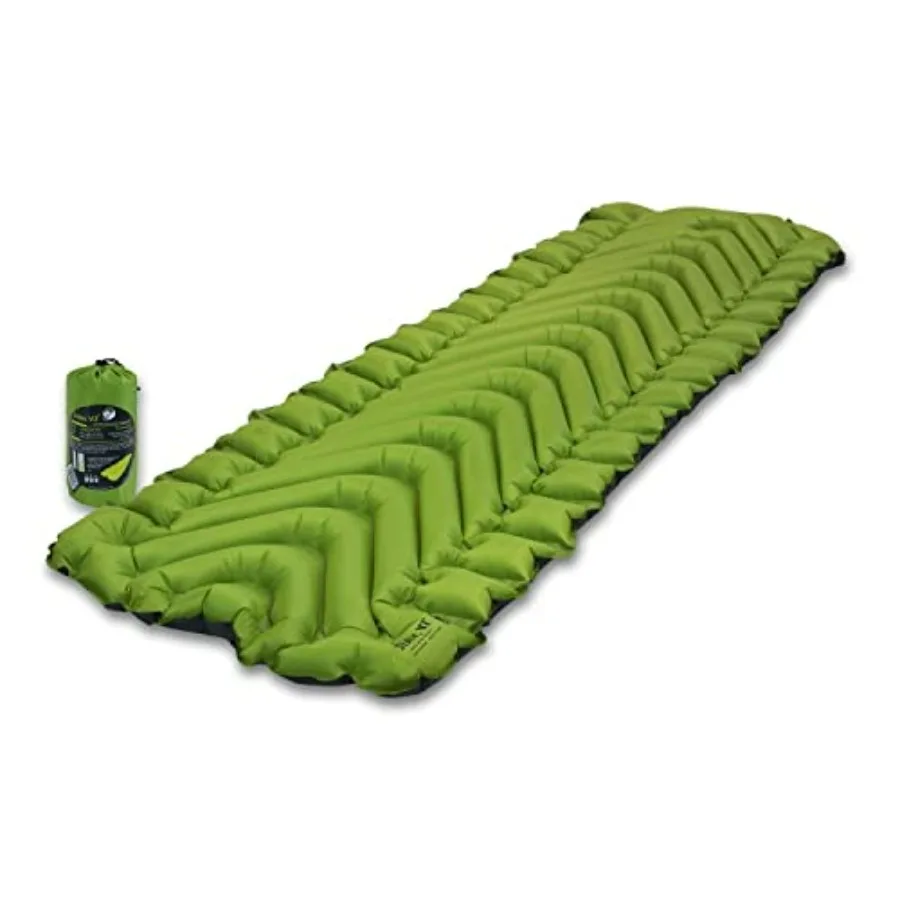 

Static V2 Inflatable Sleeping Pad for Camping, Backpacking Hiking Green, Ultralight Nylon, Portable, Easy to Inflate, Foldable