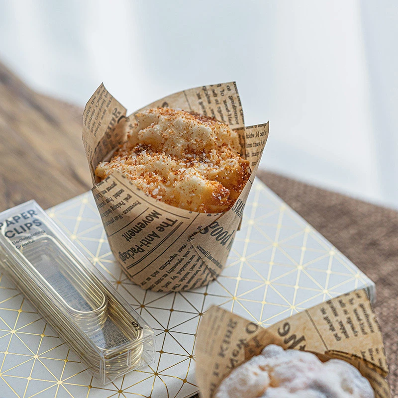 50Pcs Cupcake Paper Cups Tulip Muffins Paper Moulds Cup Case Cupcake Liner Baking Tools Cake Wrapper For Wedding Party Accessory