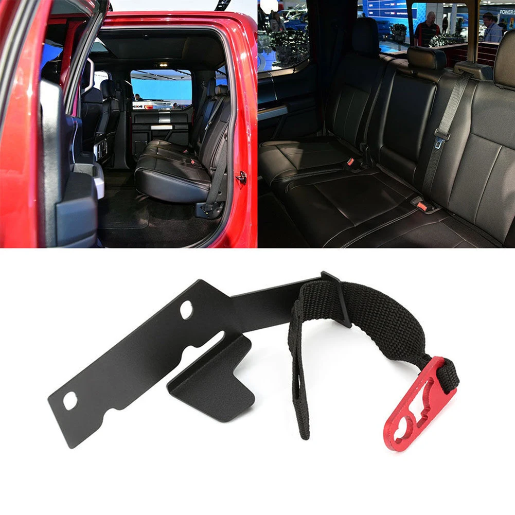 Car Red&Black Rear Seats Quick Release Strap Kit Fit For Ford F150 F250 F350 2009-2022 Auto Interior Replacement