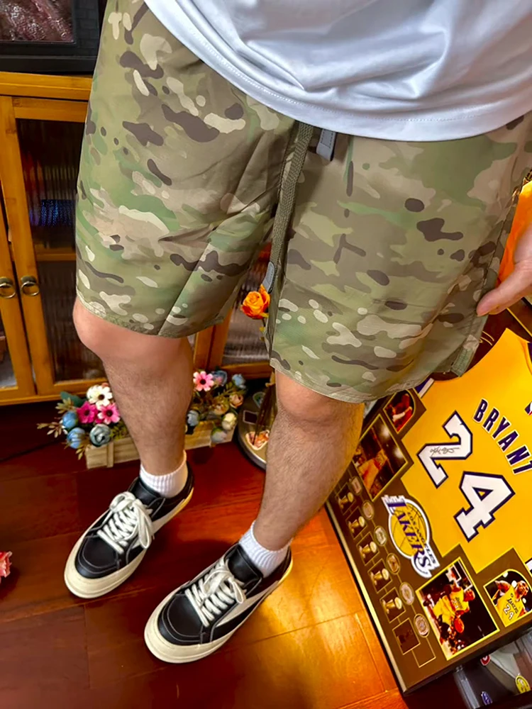 

Ice Silk Qui Dry Camouflage orts Men's Lightweight Fitn Sports Four-Five Beachwear Casual Pants Loose Straight Cut mid...