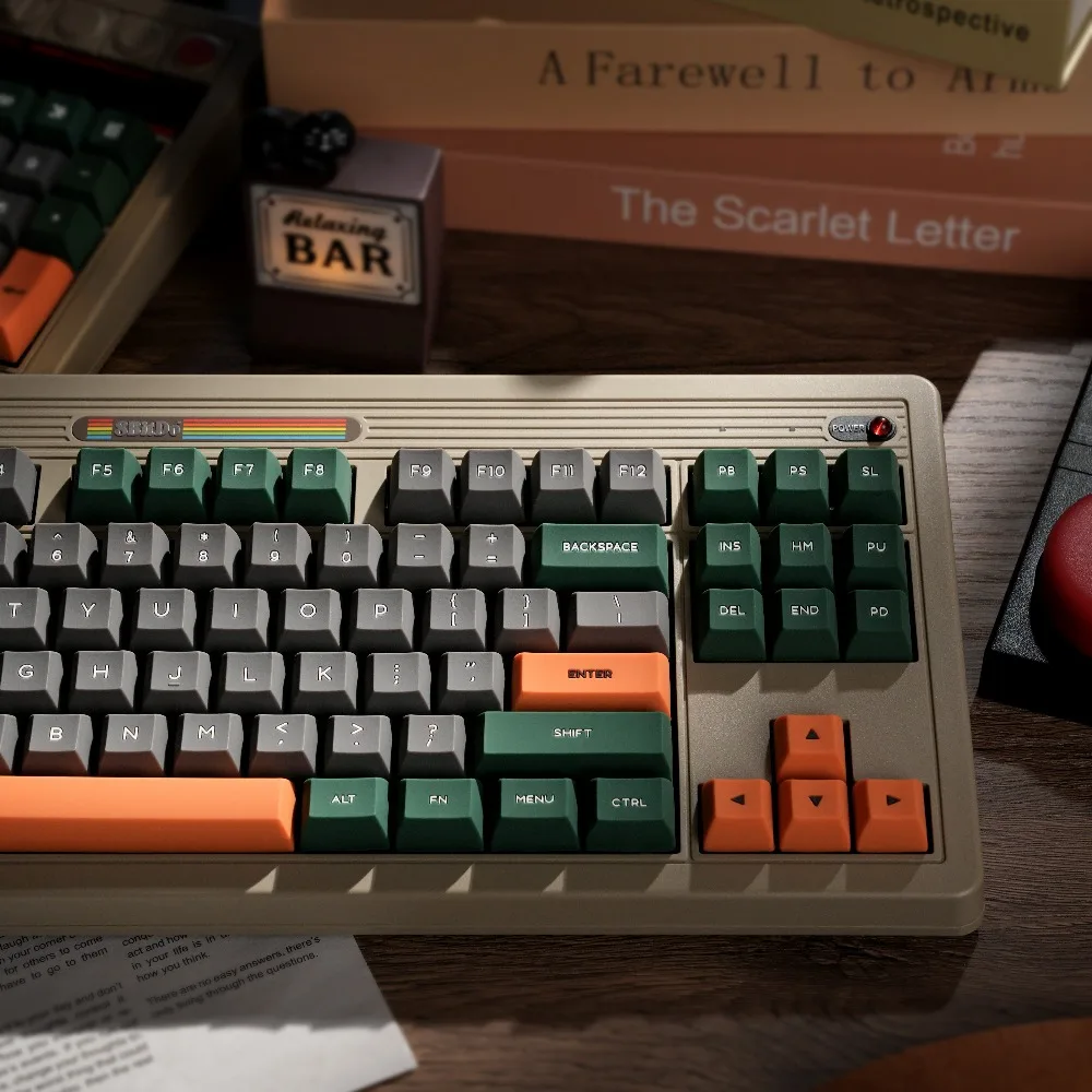 Forest Island Keycap Set 140key Custom Retro Silent Silicone Keyboard Cap Cherry Profile Gaming KeyCap for Mechanical Keyboard