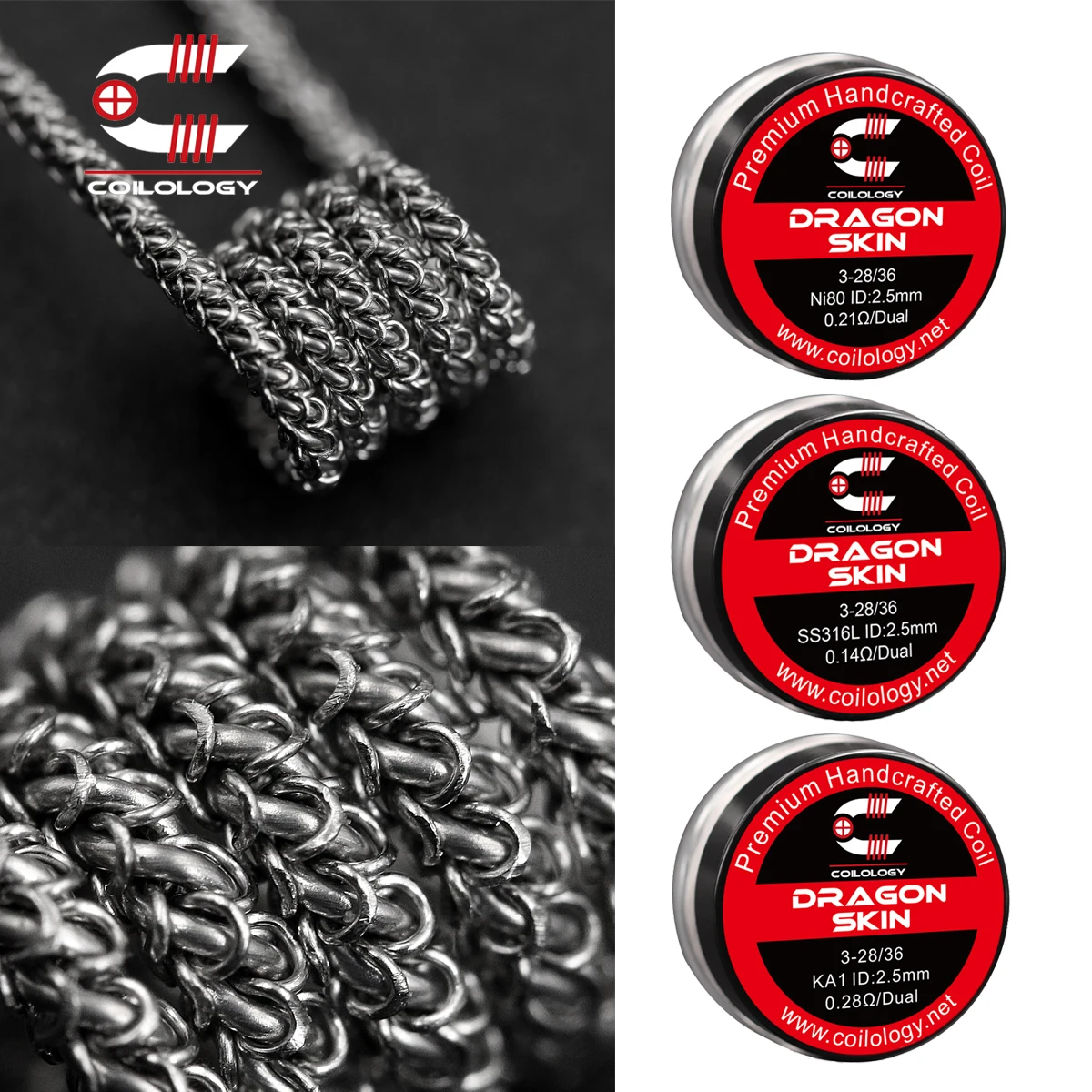 Coilology HandMade Coil Dragon Skin  Ni80/SS316L/KA110pk DIY Coil