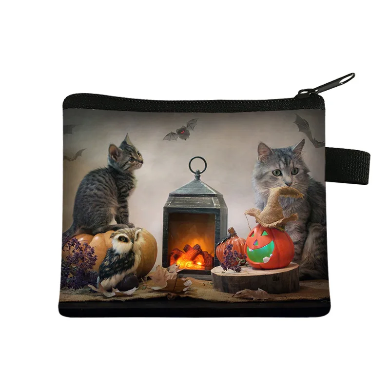 Coin Purse New Animal Cat Children\'s Wallet Student Portable Card Bag Coin Key Storage Bag Polyester Hand Bag Mini Bag Sac