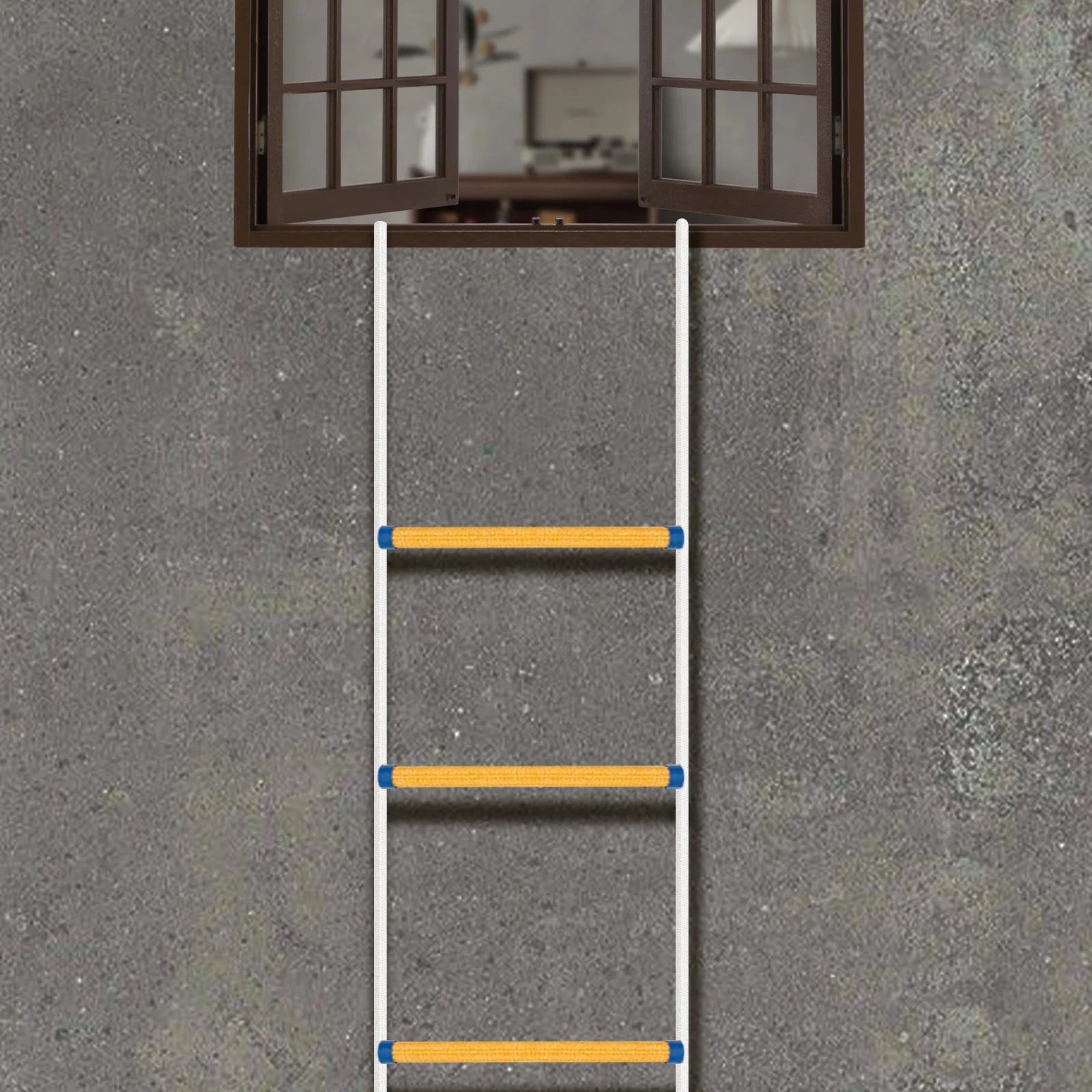 Escalera de cuerda de 12 M, escalera de rescate, escalera de bomberos, escalera de seguridad con mosquetón, escalera de cuerda de 12 metros, escalera de rescate ignífuga