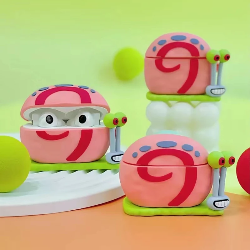 หูฟังสำหรับ AirPods Pro การ์ตูนน่ารักตลกหอยทากซิลิโคนเคสหูฟังสำหรับ AirPods 1 2 3ชุดหูฟังป้องกันฝาครอบ